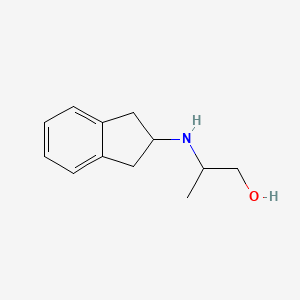 molecular formula C12H17NO B13527579 2-((2,3-Dihydro-1h-inden-2-yl)amino)propan-1-ol 