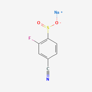 molecular formula C7H3FNNaO2S B13527595 Sodium 4-cyano-2-fluorobenzenesulfinate 