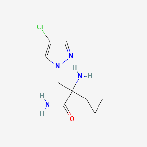 molecular formula C9H13ClN4O B13527633 2-Amino-3-(4-chloro-1h-pyrazol-1-yl)-2-cyclopropylpropanamide 