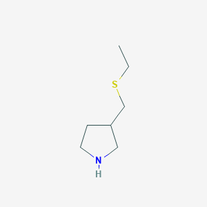 molecular formula C7H15NS B13527657 3-((Ethylthio)methyl)pyrrolidine 