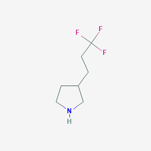 molecular formula C7H12F3N B13527658 3-(3,3,3-Trifluoropropyl)pyrrolidine 