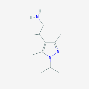 molecular formula C11H21N3 B13527714 2-(1-Isopropyl-3,5-dimethyl-1h-pyrazol-4-yl)propan-1-amine 