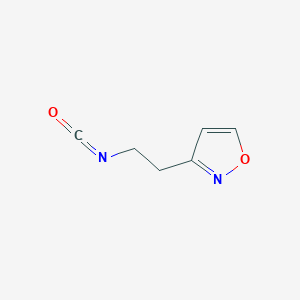 molecular formula C6H6N2O2 B13527760 3-(2-Isocyanatoethyl)-1,2-oxazole 