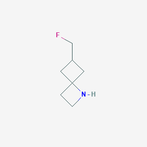 molecular formula C7H12FN B13527788 (4r,6r)-6-(Fluoromethyl)-1-azaspiro[3.3]heptane 