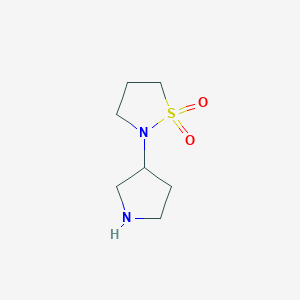 molecular formula C7H14N2O2S B13527801 2-(Pyrrolidin-3-yl)isothiazolidine 1,1-dioxide 