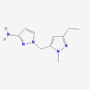 molecular formula C10H15N5 B13527816 1-((3-Ethyl-1-methyl-1h-pyrazol-5-yl)methyl)-1h-pyrazol-3-amine 