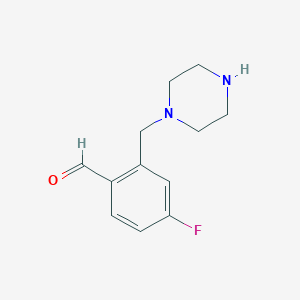 4-Fluoro-2-(piperazin-1-ylmethyl)benzaldehyde