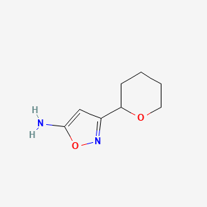 molecular formula C8H12N2O2 B13527884 5-Amino-3-(2-tetrahydropyranyl)isoxazole 