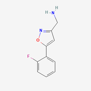 molecular formula C10H9FN2O B13527885 [5-(2-Fluorophenyl)-1,2-oxazol-3-yl]methanamine 