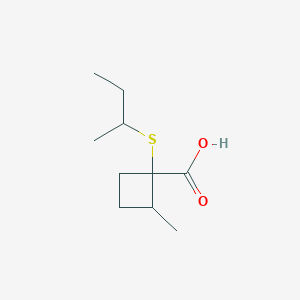 molecular formula C10H18O2S B13527893 1-(Sec-butylthio)-2-methylcyclobutane-1-carboxylic acid 