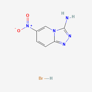 molecular formula C6H6BrN5O2 B13527903 6-Nitro-[1,2,4]triazolo[4,3-a]pyridin-3-aminehydrobromide 