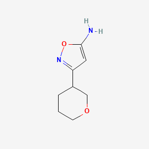 molecular formula C8H12N2O2 B13527905 3-(Tetrahydro-2h-pyran-3-yl)isoxazol-5-amine 