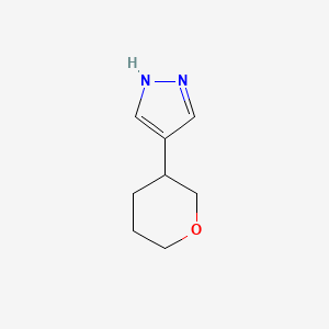 molecular formula C8H12N2O B13527910 4-(oxan-3-yl)-1H-pyrazole 