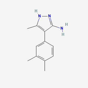 molecular formula C12H15N3 B13527922 4-(3,4-Dimethylphenyl)-3-methyl-1h-pyrazol-5-amine 