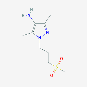 molecular formula C9H17N3O2S B13527930 3,5-Dimethyl-1-(3-(methylsulfonyl)propyl)-1h-pyrazol-4-amine 