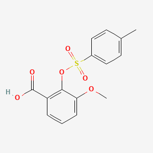 molecular formula C15H14O6S B13528004 3-Methoxy-2-(4-methylphenyl)sulfonyloxybenzoic acid CAS No. 93945-52-9