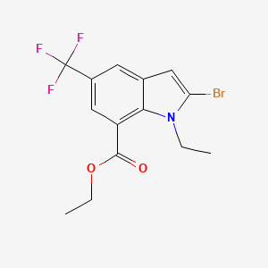 ethyl 2-bromo-1-ethyl-5-(trifluoromethyl)-1H-indole-7-carboxylate