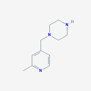 molecular formula C11H17N3 B13528083 1-[(2-Methylpyridin-4-yl)methyl]piperazine 