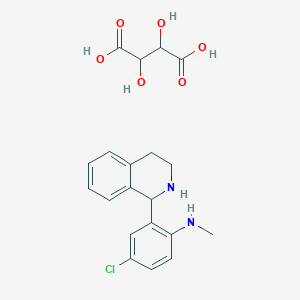 molecular formula C20H23ClN2O6 B13528096 2,3-dihydroxybutanedioic acid; 4-chloro-N-methyl-2-(1,2,3,4-tetrahydroisoquinolin-1-yl)aniline 