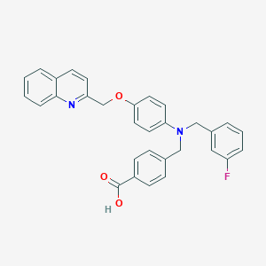B135281 4-[[N-[(3-fluorophenyl)methyl]-4-(quinolin-2-ylmethoxy)anilino]methyl]benzoic acid CAS No. 133430-69-0