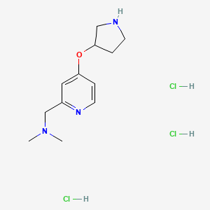 molecular formula C12H22Cl3N3O B13528130 Dimethyl({[4-(pyrrolidin-3-yloxy)pyridin-2-yl]methyl})aminetrihydrochloride 