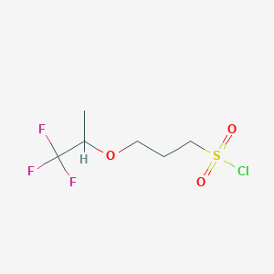 molecular formula C6H10ClF3O3S B13528135 3-((1,1,1-Trifluoropropan-2-yl)oxy)propane-1-sulfonyl chloride 