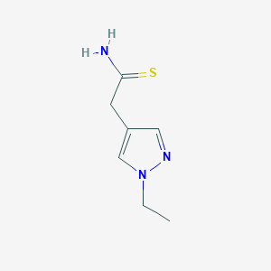 molecular formula C7H11N3S B13528192 2-(1-Ethyl-1h-pyrazol-4-yl)ethanethioamide 