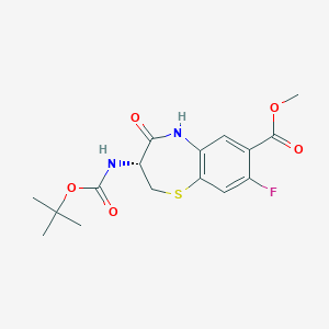 methyl (3R)-8-fluoro-3-[(2-methylpropan-2-yl)oxycarbonylamino]-4-oxo-3,5-dihydro-2H-1,5-benzothiazepine-7-carboxylate