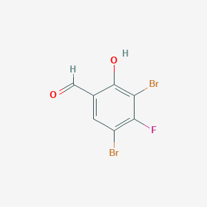 molecular formula C7H3Br2FO2 B13528247 3,5-Dibromo-4-fluoro-2-hydroxybenzaldehyde 