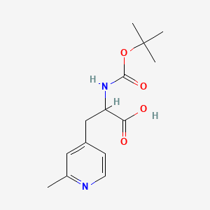 molecular formula C14H20N2O4 B13528263 (2S)-2-(tert-butoxycarbonylamino)-3-(2-methyl-4-pyridyl)propanoic acid 