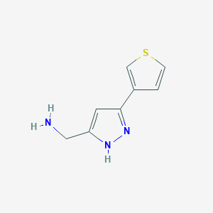 molecular formula C8H9N3S B13528274 (3-(thiophen-3-yl)-1H-pyrazol-5-yl)methanamine 