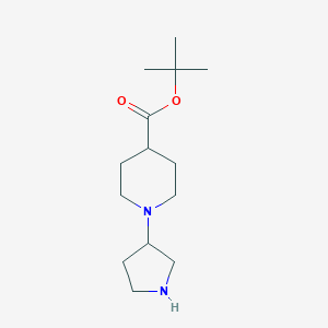 molecular formula C14H26N2O2 B13528291 Tert-butyl 1-(pyrrolidin-3-yl)piperidine-4-carboxylate 