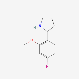 molecular formula C11H14FNO B13528300 2-(4-Fluoro-2-methoxyphenyl)pyrrolidine 