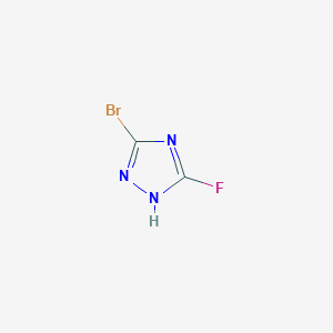 molecular formula C2HBrFN3 B13528316 3-bromo-5-fluoro-1H-1,2,4-triazole 