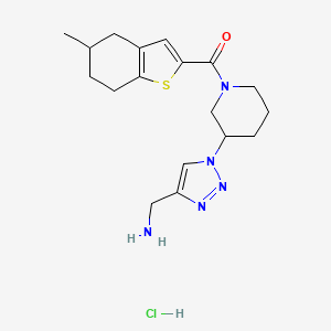 [3-[4-(Aminomethyl)triazol-1-yl]piperidin-1-yl]-(5-methyl-4,5,6,7-tetrahydro-1-benzothiophen-2-yl)methanone;hydrochloride