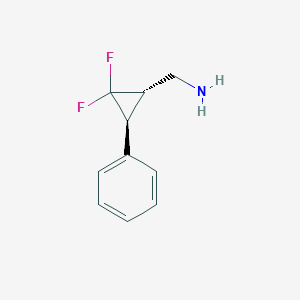 molecular formula C10H11F2N B13528341 Rel-((1S,3S)-2,2-difluoro-3-phenylcyclopropyl)methanamine 