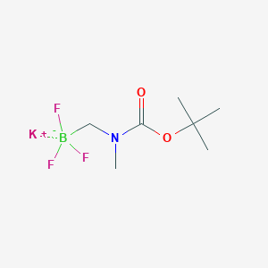 molecular formula C7H14BF3KNO2 B13528345 potassiumtert-butylN-methyl-N-[(trifluoroboranuidyl)methyl]carbamate 