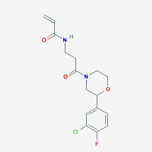 molecular formula C16H18ClFN2O3 B13528425 N-{3-[2-(3-chloro-4-fluorophenyl)morpholin-4-yl]-3-oxopropyl}prop-2-enamide 