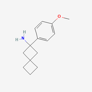 molecular formula C14H19NO B13528439 2-(4-Methoxyphenyl)spiro[3.3]heptan-2-amine 