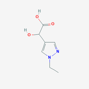 molecular formula C7H10N2O3 B13528463 2-(1-Ethyl-4-pyrazolyl)-2-hydroxyacetic Acid 