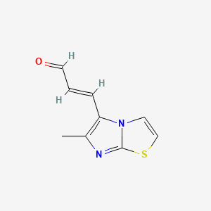 molecular formula C9H8N2OS B13528471 3-(6-Methylimidazo[2,1-b]thiazol-5-yl)acrylaldehyde 