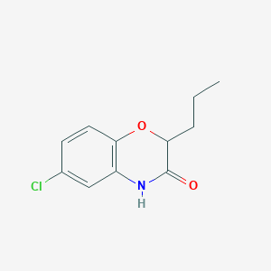 molecular formula C11H12ClNO2 B13528494 6-Chloro-2-propyl-3,4-dihydro-2h-1,4-benzoxazin-3-one 