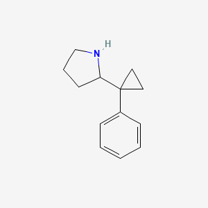 molecular formula C13H17N B13528509 2-(1-Phenylcyclopropyl)pyrrolidine 