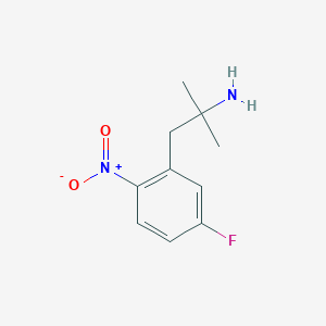 molecular formula C10H13FN2O2 B13528521 1-(5-Fluoro-2-nitrophenyl)-2-methylpropan-2-amine 