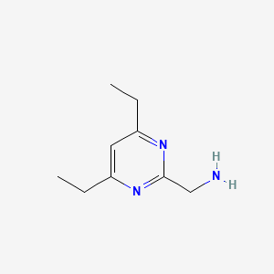 molecular formula C9H15N3 B13528563 (4,6-Diethylpyrimidin-2-yl)methanamine 