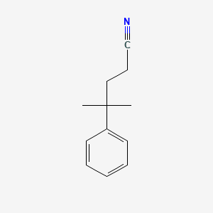 molecular formula C12H15N B13528574 4-Methyl-4-phenylpentanenitrile 