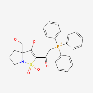 {2-[3a-(methoxymethyl)-3-oxido-1,1-dioxo-3aH,4H,5H,6H-1lambda6-pyrrolo[1,2-b][1,2]thiazol-2-yl]-2-oxoethyl}triphenylphosphanium