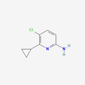 molecular formula C8H9ClN2 B13528628 5-Chloro-6-cyclopropylpyridin-2-amine CAS No. 2411781-90-1