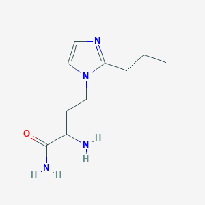 molecular formula C10H18N4O B13528638 2-Amino-4-(2-propyl-1h-imidazol-1-yl)butanamide 