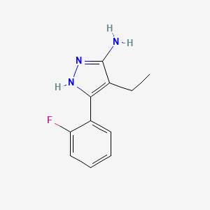 molecular formula C11H12FN3 B13528648 4-Ethyl-3-(2-fluorophenyl)-1h-pyrazol-5-amine 